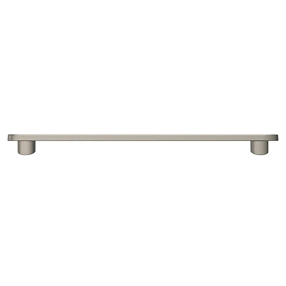 Poignée de meuble arrondi Minzh aluminium effet nickel satin gris l.185mm x l.25mm x H. 16mm entraxe 160mm^GoodHome New