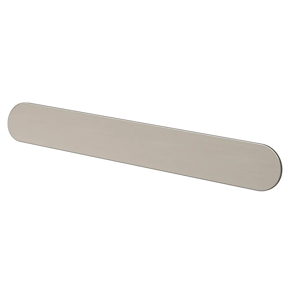 Poignée de meuble arrondi Minzh aluminium effet nickel satin gris l.185mm x l.25mm x H. 16mm entraxe 160mm^GoodHome New