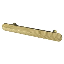 Poignée de meuble arrondi Garlan aluminium effet laiton satin doré l.136mm x l.15mm x H. 27mm entraxe 96mm^GoodHome Best
