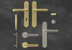 Poignée de meuble arrondi Garlan aluminium effet laiton satin doré l.136mm x l.15mm x H. 27mm entraxe 96mm^GoodHome Best