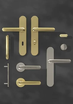 Poignée de meuble arrondi Garlan aluminium effet laiton satin doré l.136mm x l.15mm x H. 27mm entraxe 96mm^GoodHome Best