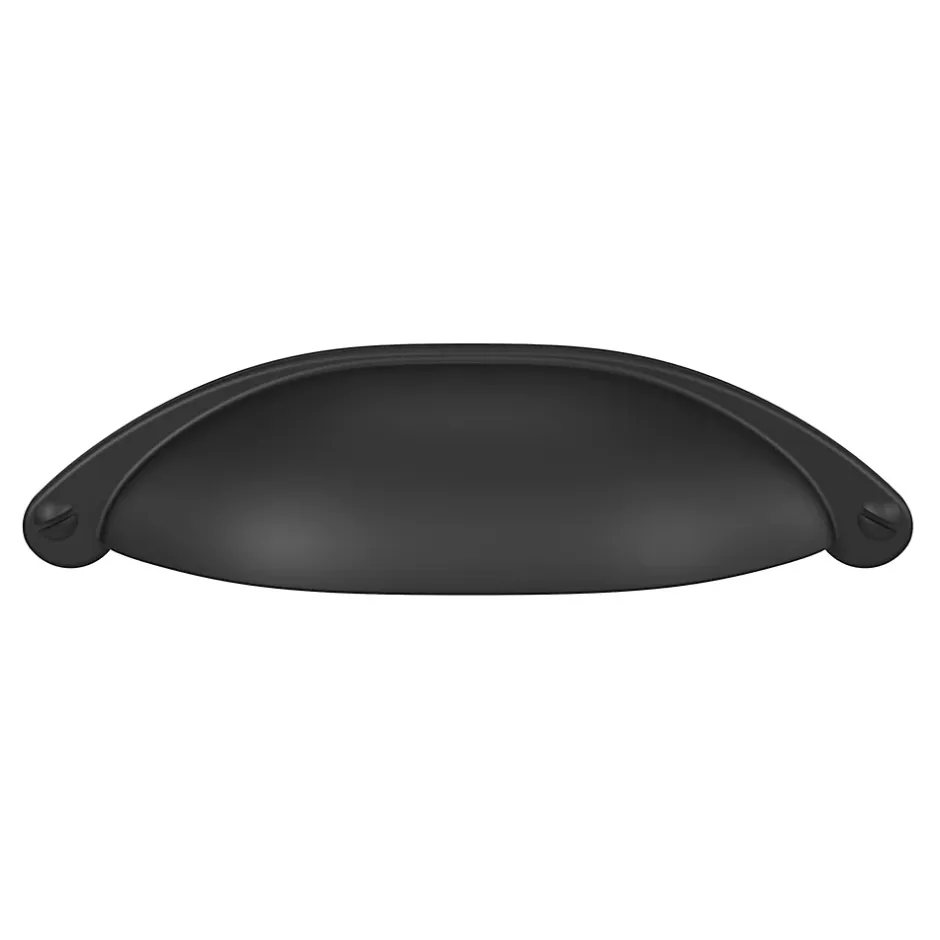 Poignée de meuble demi-ronde Kilhog mat noir l.120mm x l.30mm x H. 25mm entraxe 80mm^GoodHome