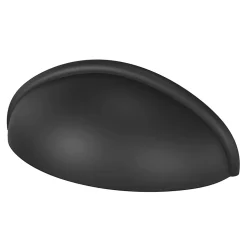 Poignée de meuble demi-ronde Armel mat noir l.79mm x l.28mm x H. 26mm entraxe 64mm-GoodHome Clearance