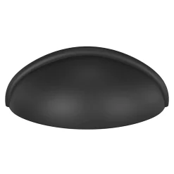 Poignée de meuble demi-ronde Armel mat noir l.79mm x l.28mm x H. 26mm entraxe 64mm-GoodHome Clearance