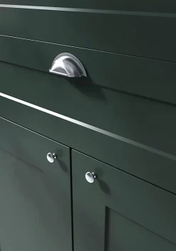 Poignée de meuble demi-ronde Govlin effet chromé gris l.81mm x l.30mm x H. 30mm entraxe 64mm^GoodHome Sale