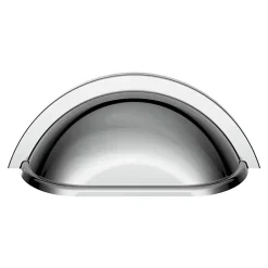 Poignée de meuble demi-ronde Govlin effet chromé gris l.81mm x l.30mm x H. 30mm entraxe 64mm^GoodHome Sale