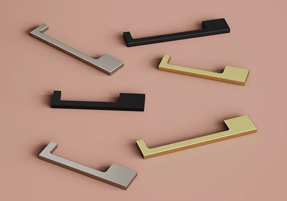 Poignée de meuble Droit Skej aluminium mat noir l.126mm x l.7mm x H. 30mm entraxe 96mm^GoodHome Clearance