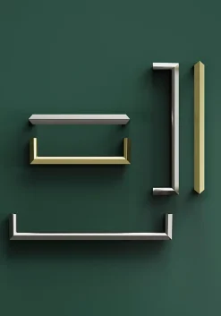 Poignée de meuble Droit Keri effet nickel satin gris l.106mm x l.11mm x H. 27mm entraxe 96mm-GoodHome Discount