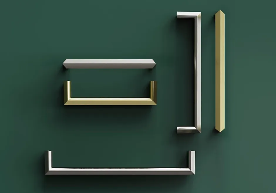 Poignée de meuble Droit Keri effet nickel satin gris l.106mm x l.11mm x H. 27mm entraxe 96mm-GoodHome Discount