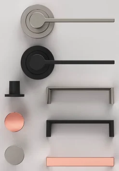 Poignée de meuble Droit Dotz effet nickel satin gris l.104mm x l.14mm x H. 26mm entraxe 96mm^GoodHome Online