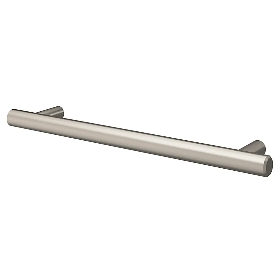 Poignée de meuble en T Dizel acier effet nickel satin gris l.200mm x l.12mm x H. 35mm entraxe 160mm-GoodHome Discount