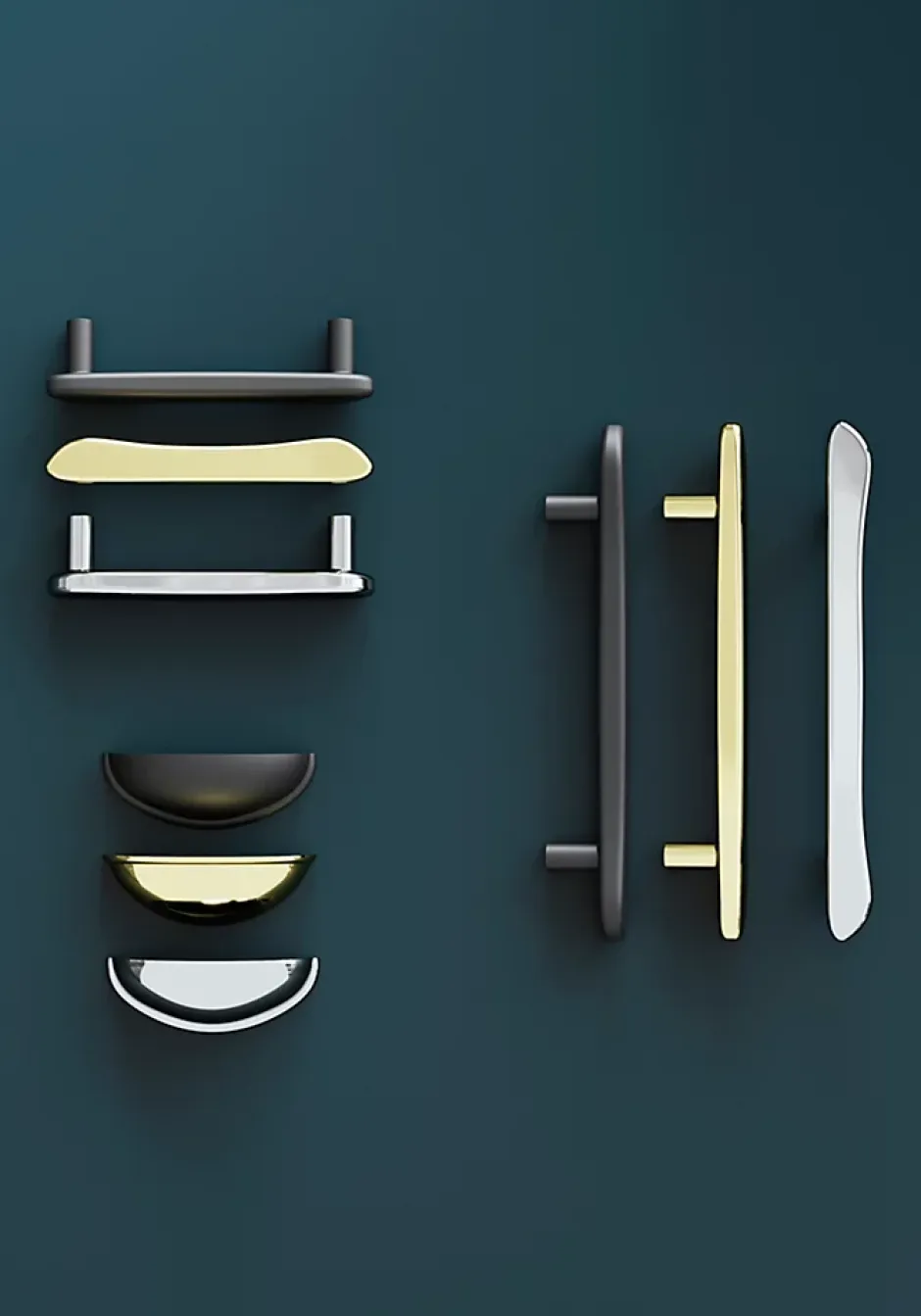 Poignée de meuble en T Armel aluminium effet chromé gris l.120mm x l.17mm x H. 30mm entraxe 96mm^GoodHome