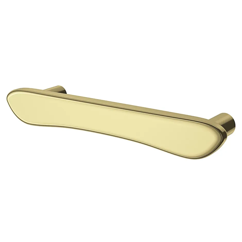 Poignée de meuble en T Armel aluminium effet laiton doré l.120mm x l.17mm x H. 30mm entraxe 96mm-GoodHome New