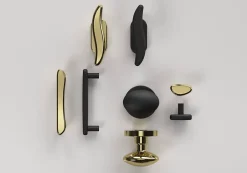 Poignée de meuble en T Armel aluminium effet laiton doré l.120mm x l.17mm x H. 30mm entraxe 96mm-GoodHome New