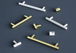 Poignée de meuble en T Dizel acier mat blanc l.136mm x l.12mm x H. 35mm entraxe 96mm-GoodHome Sale