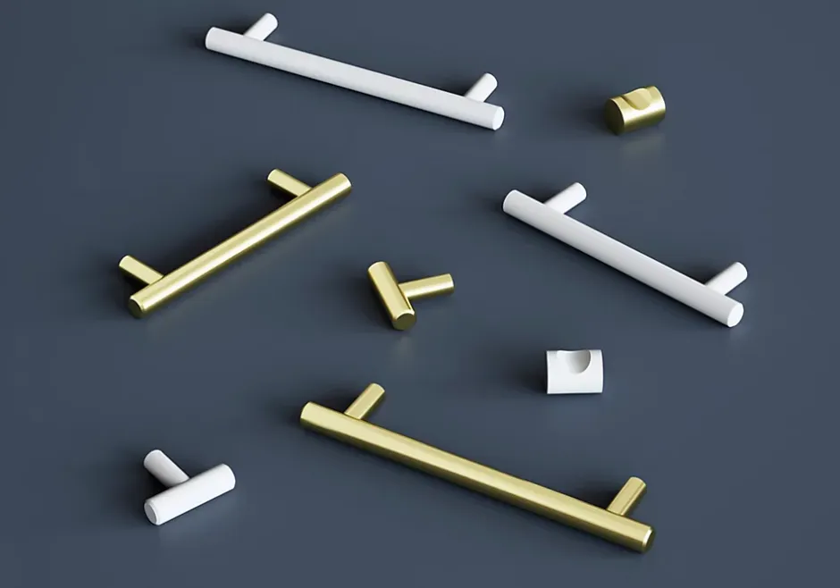 Poignée de meuble en T Dizel acier mat blanc l.136mm x l.12mm x H. 35mm entraxe 96mm-GoodHome Sale