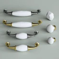 Poignée de meuble porcelaine blanc 96mm^GoodHome