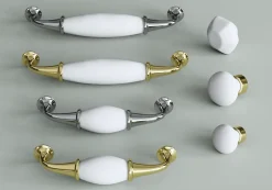 Poignée de meuble porcelaine blanc 96mm^GoodHome
