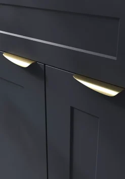 Poignée de meuble Incurvé Mehaban effet laiton satin doré l.120mm x l.44mm x H. 13mm entraxe 96mm-GoodHome Sale