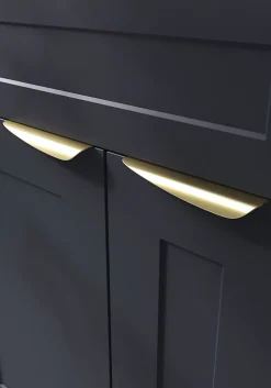 Poignée de meuble Incurvé Mehaban effet laiton satin doré l.170mm x l.44mm x H. 18mm entraxe 128mm^GoodHome Online