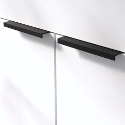 Poignée de meuble Incurvé Skej aluminium mat noir l.120mm x l.19mm x H. 35mm entraxe 96mm-GoodHome Sale