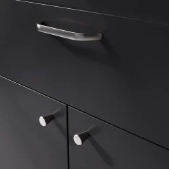 Poignée de meuble nœud Irvil aluminium effet nickel satin gris l.142mm x l.12mm x H. 30mm entraxe 128mm^GoodHome New