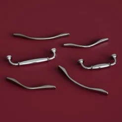 Poignée de meuble nœud Ruis effet chromé gris l.116mm x l.20mm x H. 38mm entraxe 96mm^GoodHome