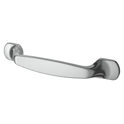 Poignée de meuble nœud Govlin aluminium effet chromé gris l.131mm x l.19mm x H. 24mm entraxe 96mm-GoodHome Best