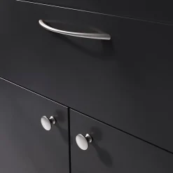 Poignée de meuble nœud Primel effet nickel satin gris l.160mm x l.9mm x H. 27mm entraxe 128mm^GoodHome Sale