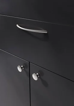 Poignée de meuble nœud Primel effet nickel satin gris l.160mm x l.9mm x H. 27mm entraxe 128mm^GoodHome Sale