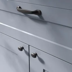 Poignée de meuble nœud Govlin aluminium mat noir l.131mm x l.19mm x H. 24mm entraxe 96mm^GoodHome Sale