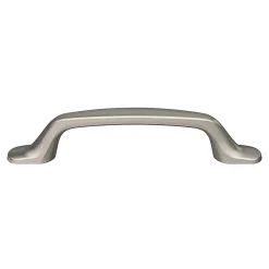 Poignée de meuble nœud Govlin aluminium effet nickel satin gris l.131mm x l.19mm x H. 24mm entraxe 96mm-GoodHome