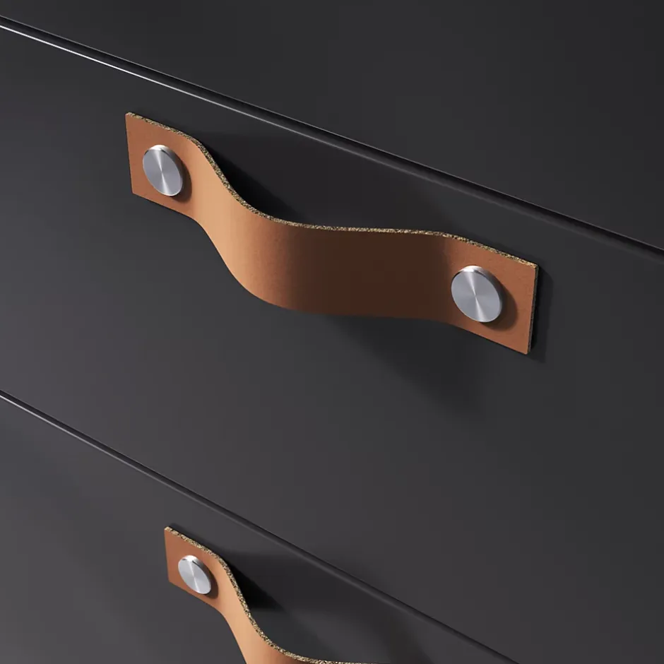 Poignée de meuble nœud Hezo marron claire l.12.3cm x h.2.4cm x p.2.1cm-GoodHome New