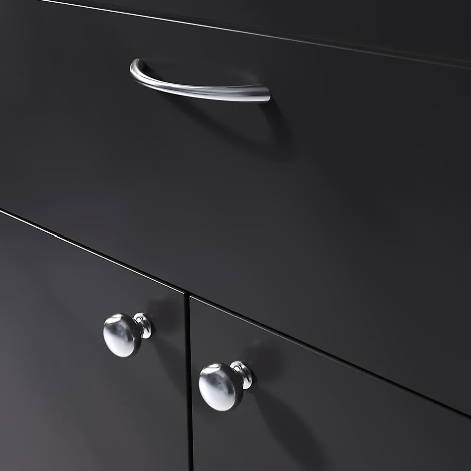 Poignée de meuble nœud Primel effet chromé gris l.114mm x l.11mm x H. 27mm entraxe 96mm-GoodHome Discount