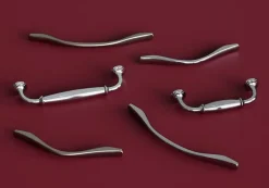 Poignée de meuble nœud Ruis effet nickel satin gris l.137mm x l.10mm x H. 25mm entraxe 96mm-GoodHome Clearance