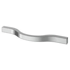 Poignée de meuble nœud Prat aluminium effet chromé gris l.130mm x l.10mm x H. 24mm entraxe 96mm^GoodHome