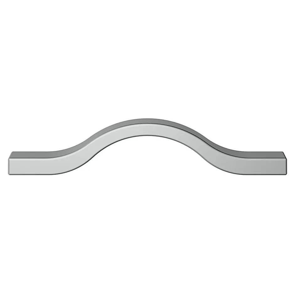 Poignée de meuble nœud Prat aluminium effet chromé gris l.130mm x l.10mm x H. 24mm entraxe 96mm^GoodHome