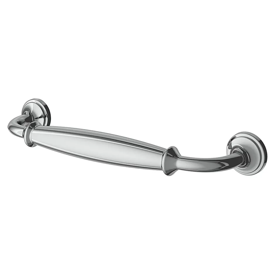 Poignée de meuble nœud Ruis effet chromé gris l.148mm x l.20mm x H. 38mm entraxe 128mm-GoodHome Discount