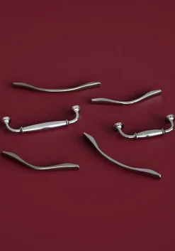 Poignée de meuble nœud Ruis effet chromé gris l.148mm x l.20mm x H. 38mm entraxe 128mm-GoodHome Discount