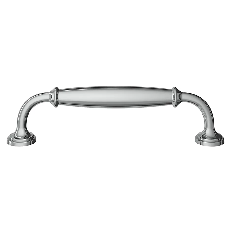 Poignée de meuble nœud Ruis effet chromé gris l.148mm x l.20mm x H. 38mm entraxe 128mm-GoodHome Discount