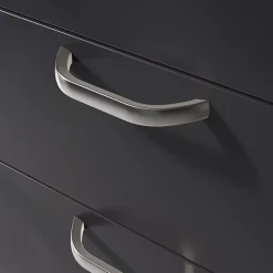 Poignée de meuble nœud Irvil aluminium effet nickel satin gris l.110mm x l.12mm x H. 30mm entraxe 96mm^GoodHome Sale