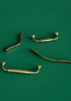 Poignée de meuble nœud Ruis effet laiton doré l.169mm x l.10mm x H. 25mm entraxe 128mm-GoodHome Online