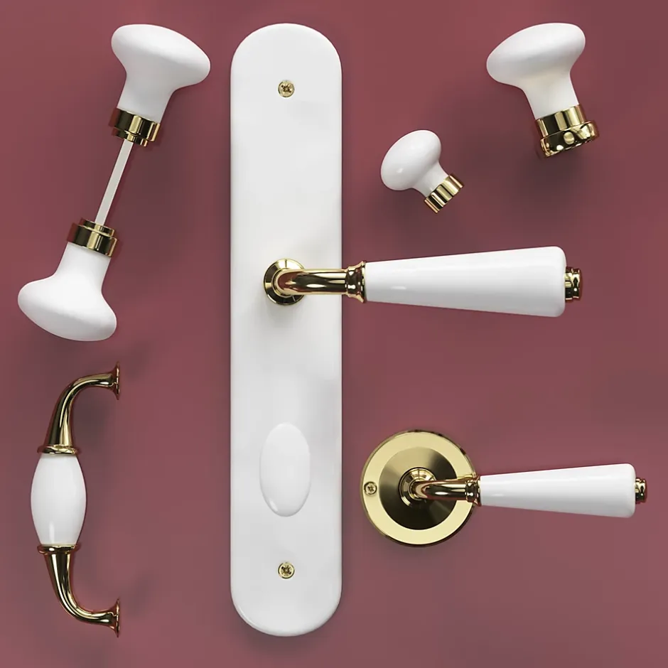 Poignée de meuble nœud Porcelaine Vras blanc 96mm-GoodHome Sale