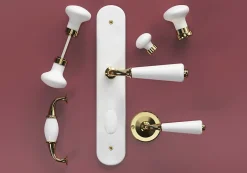 Poignée de meuble nœud Porcelaine Vras blanc 96mm-GoodHome Sale