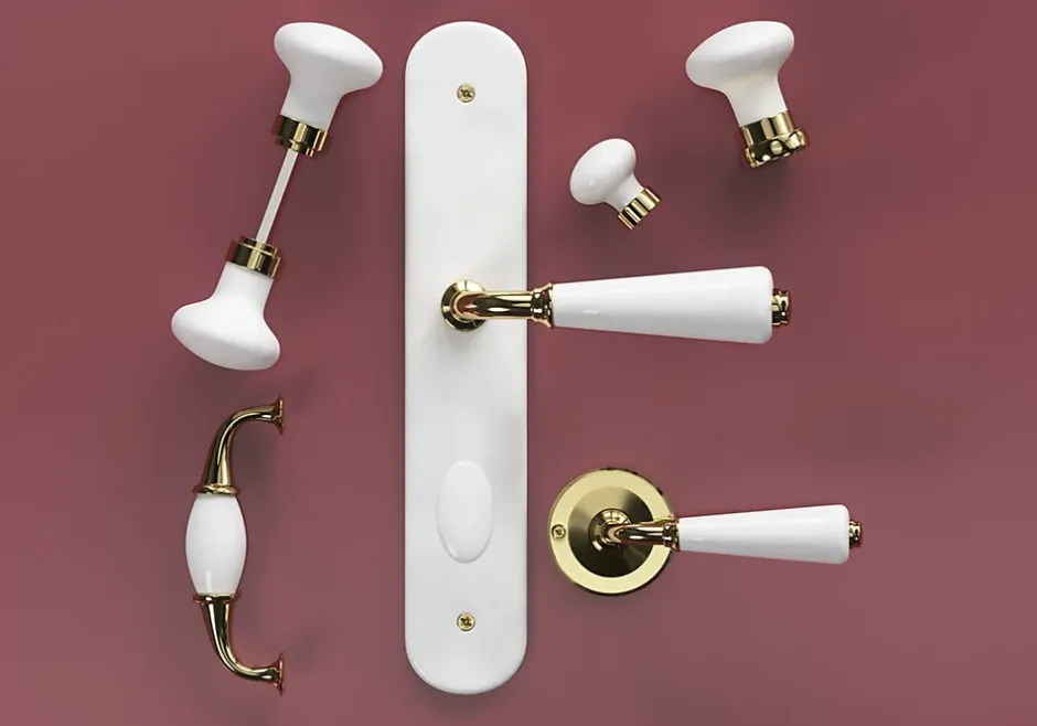 Poignée de meuble nœud Porcelaine Vras blanc 96mm-GoodHome Sale