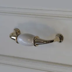 Poignée de meuble nœud Porcelaine Vras blanc 96mm-GoodHome Sale