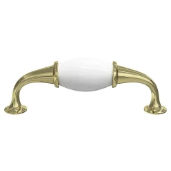 Poignée de meuble nœud Porcelaine Vras blanc 96mm-GoodHome Sale