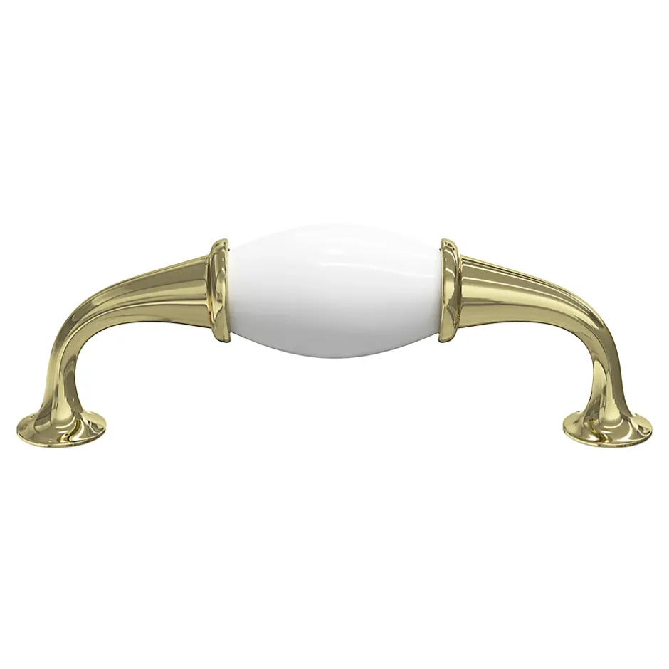 Poignée de meuble nœud Porcelaine Vras blanc 96mm-GoodHome Sale
