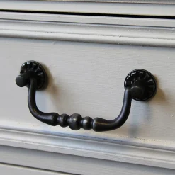 Poignée de meuble nœud Rohan effet étain satin gris l.122mm x H. 48mm entraxe 96mm^ Discount