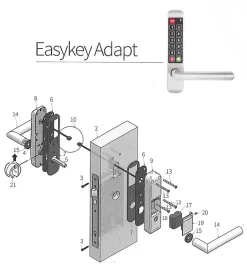 Poignée électronique serrure à code Easykey DOM serrure inox porte intérieure 45 mm sans clé^Autres Clearance